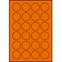 Etykiety A4 kolorowe Kółka Fi 40 mm – pomarańczowe